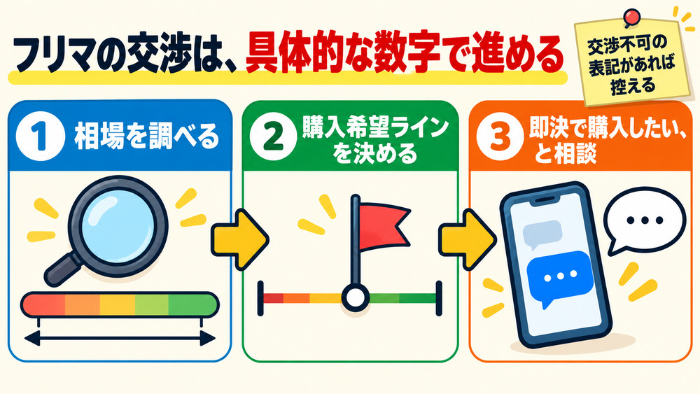 フリマの交渉は、具体的な数字で進める