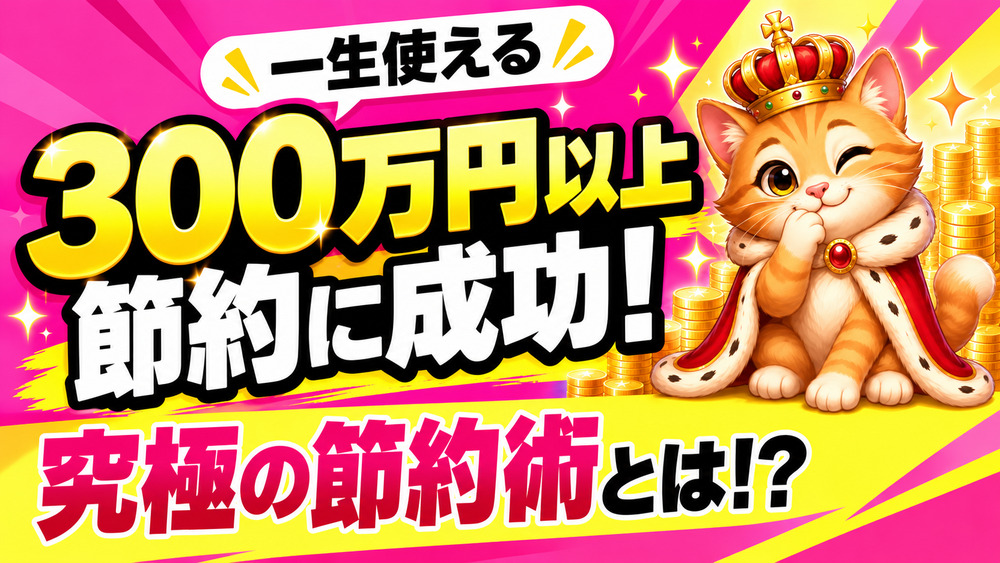 一生使える、300万円以上節約に成功した究極の節約術